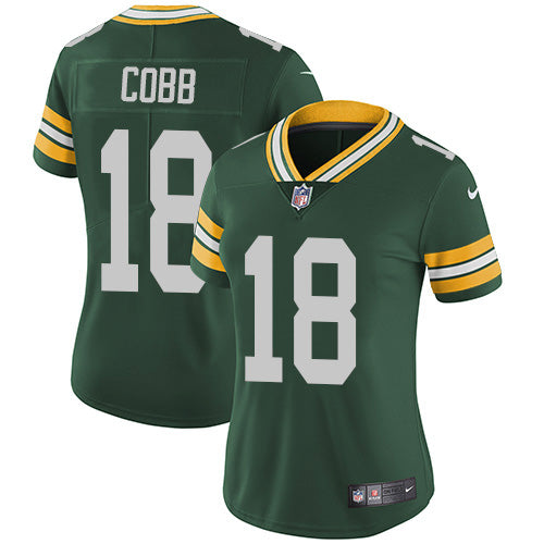 Nike Green Bay Packers #18 Randall Cobb Green Team Color Women's Stitched NFL Vapor Untouchable Limited Jersey Womens