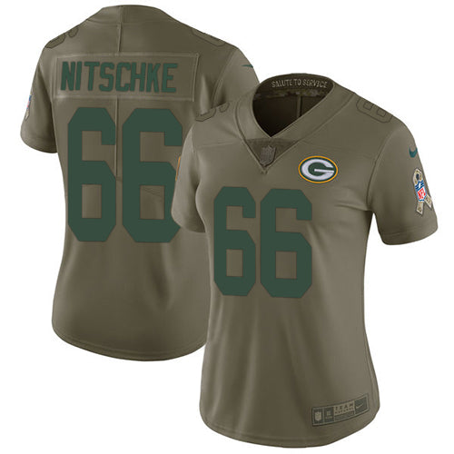 Nike Green Bay Packers #66 Ray Nitschke Olive Women's Stitched NFL Limited 2017 Salute to Service Jersey Womens