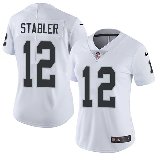 Nike Las Vegas Raiders #12 Kenny Stabler White Women's Stitched NFL Vapor Untouchable Limited Jersey Womens