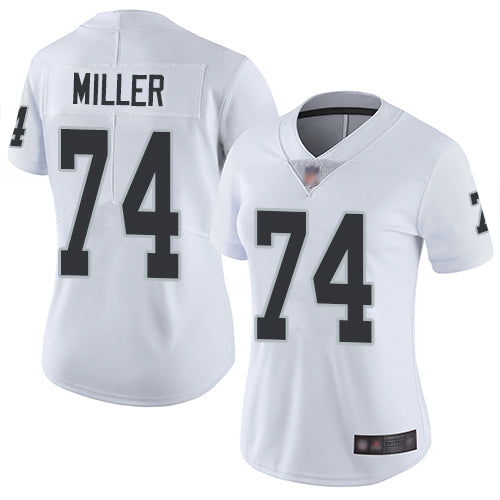 Nike Las Vegas Raiders #74 Kolton Miller White Women's Stitched NFL Vapor Untouchable Limited Jersey Womens