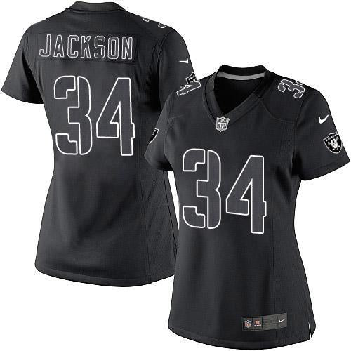 Nike Las Vegas Raiders #34 Bo Jackson Black Impact Women's Stitched NFL Limited Jersey Womens