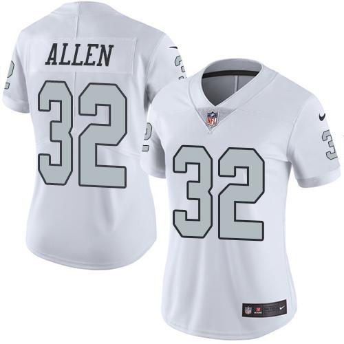 Nike Las Vegas Raiders #32 Marcus Allen White Women's Stitched NFL Limited Rush Jersey Womens