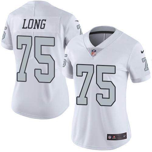 Nike Las Vegas Raiders #75 Howie Long White Women's Stitched NFL Limited Rush Jersey Womens