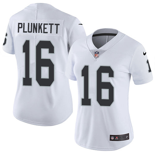 Nike Las Vegas Raiders #16 Jim Plunkett White Women's Stitched NFL Vapor Untouchable Limited Jersey Womens