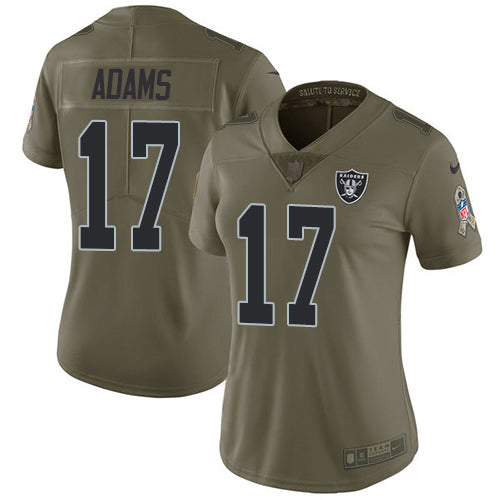 Nike Las Vegas Raiders #17 Davante Adams Olive Women's Stitched NFL Limited 2017 Salute To Service Jersey Womens