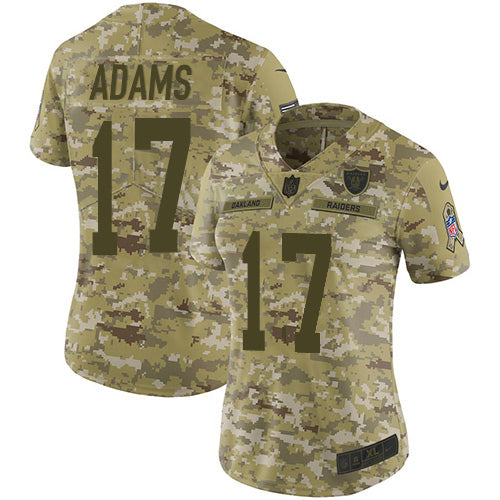 Nike Las Vegas Raiders #17 Davante Adams Camo Women's Stitched NFL Limited 2018 Salute to Service Jersey Womens