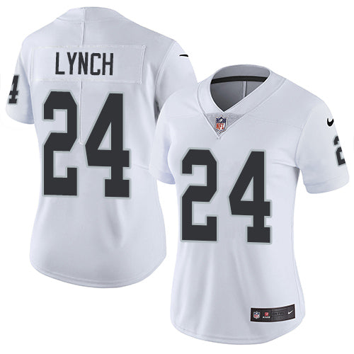 Nike Las Vegas Raiders #24 Marshawn Lynch White Women's Stitched NFL Vapor Untouchable Limited Jersey Womens