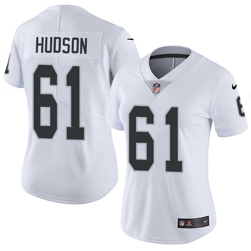 Nike Las Vegas Raiders #61 Rodney Hudson White Women's Stitched NFL Vapor Untouchable Limited Jersey Womens