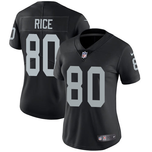 Nike Las Vegas Raiders #80 Jerry Rice Black Team Color Women's Stitched NFL Vapor Untouchable Limited Jersey Womens