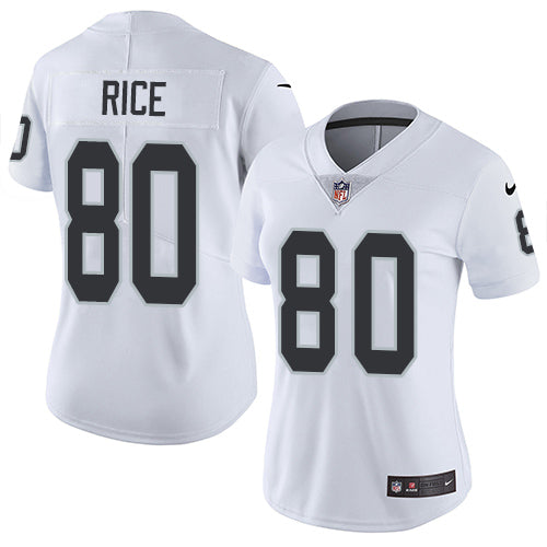Nike Las Vegas Raiders #80 Jerry Rice White Women's Stitched NFL Vapor Untouchable Limited Jersey Womens