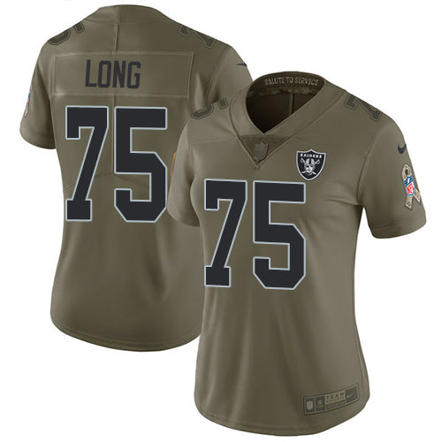 Nike Las Vegas Raiders #75 Howie Long Olive Women's Stitched NFL Limited 2017 Salute to Service Jersey Womens