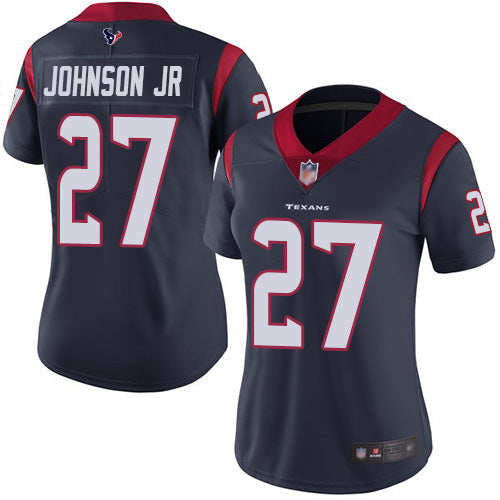 Nike Houston Texans #27 Duke Johnson Jr Navy Blue Team Color Women's Stitched NFL Vapor Untouchable Limited Jersey Womens