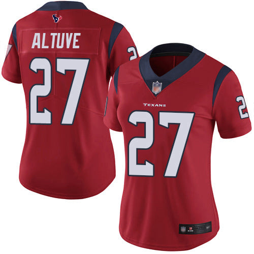 Nike Houston Texans #27 Jose Altuve Red Alternate Women's Stitched NFL Vapor Untouchable Limited Jersey Womens