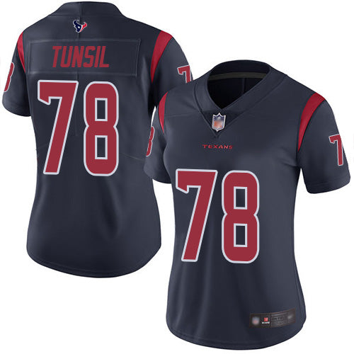 Nike Houston Texans #78 Laremy Tunsil Navy Blue Women's Stitched NFL Limited Rush Jersey Womens