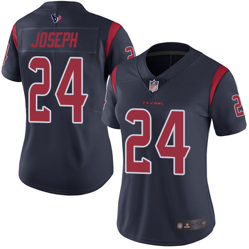 Nike Houston Texans #24 Johnathan Joseph Navy Blue Women's Stitched NFL Limited Rush Jersey Womens