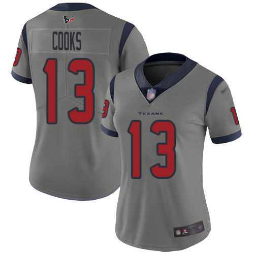 Nike Houston Texans #13 Brandin Cooks Gray Women's Stitched NFL Limited Inverted Legend Jersey Womens