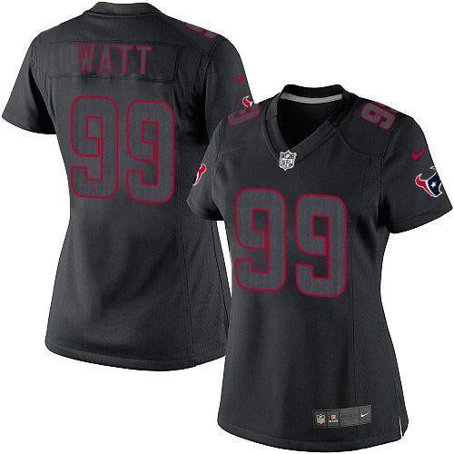 Nike Houston Texans #99 J.J. Watt Black Impact Women's Stitched NFL Limited Jersey Womens