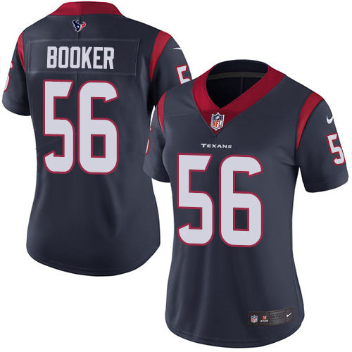 Nike Houston Texans #56 Thomas Booker Navy Blue Team Color Women's Stitched NFL Vapor Untouchable Limited Jersey Womens
