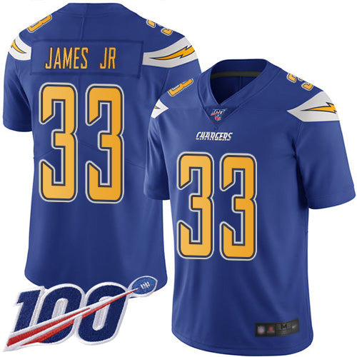 Nike Los Angeles Chargers #33 Derwin James Jr Electric Blue Youth Stitched NFL Limited Rush 100th Season Jersey Youth
