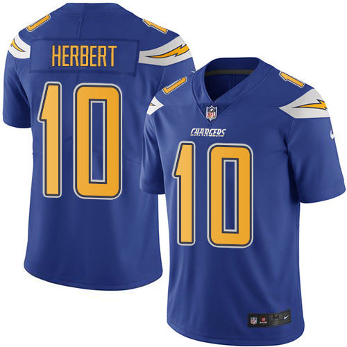 Nike Los Angeles Chargers #10 Justin Herbert Electric Blue Youth Stitched NFL Limited Rush Jersey Youth