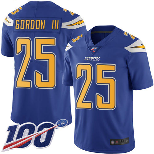 Nike Los Angeles Chargers #25 Melvin Gordon III Electric Blue Youth Stitched NFL Limited Rush 100th Season Jersey Youth