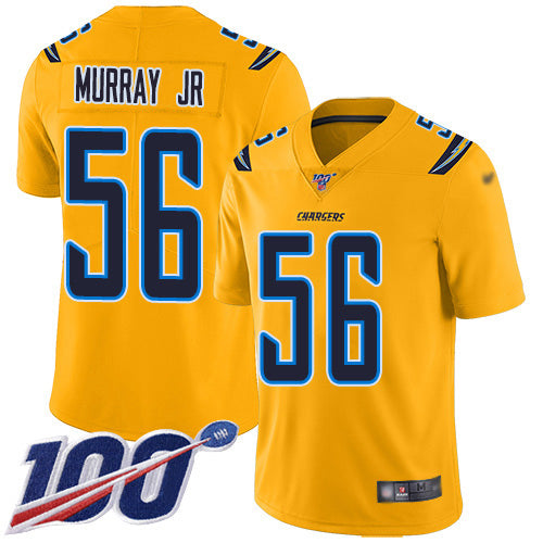Nike Los Angeles Chargers #56 Kenneth Murray Jr Gold Youth Stitched NFL Limited Inverted Legend 100th Season Jersey Youth