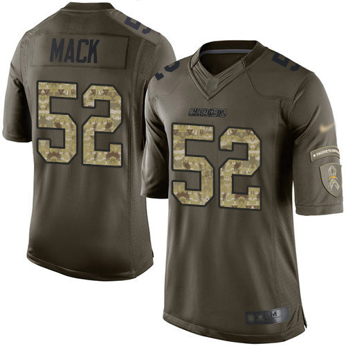 Nike Los Angeles Chargers #52 Khalil Mack Green Youth Stitched NFL Limited 2015 Salute to Service Jersey Youth