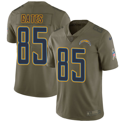 Nike Los Angeles Chargers #85 Antonio Gates Olive Youth Stitched NFL Limited 2017 Salute to Service Jersey Youth