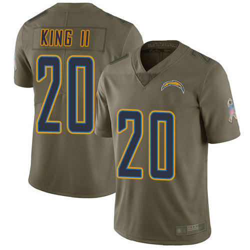 Nike Los Angeles Chargers #20 Desmond King II Olive Youth Stitched NFL Limited 2017 Salute to Service Jersey Youth
