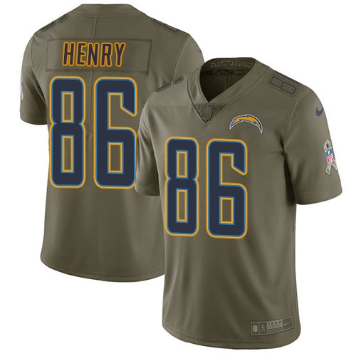 Nike Los Angeles Chargers #86 Hunter Henry Olive Youth Stitched NFL Limited 2017 Salute to Service Jersey Youth