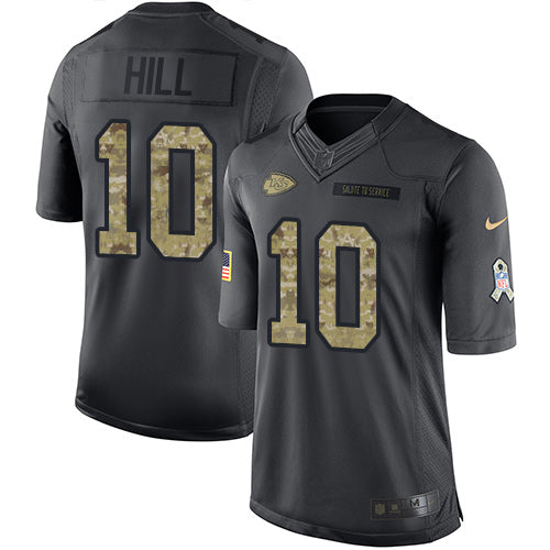 Nike Kansas City Chiefs #10 Tyreek Hill Black Youth Stitched NFL Limited 2016 Salute to Service Jersey Youth