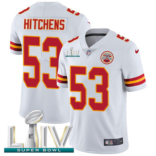 Nike Kansas City Chiefs #53 Anthony Hitchens White Super Bowl LIV 2020 Youth Stitched NFL Vapor Untouchable Limited Jersey Youth