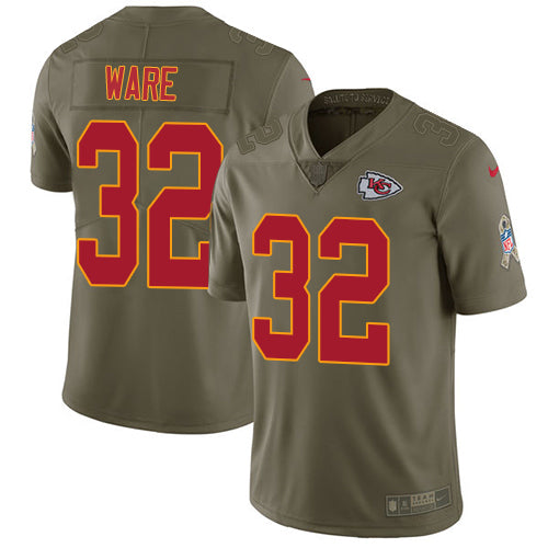 Nike Kansas City Chiefs #32 Spencer Ware Olive Youth Stitched NFL Limited 2017 Salute to Service Jersey Youth