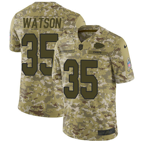 Nike Kansas City Chiefs #35 Jaylen Watson Camo Youth Stitched NFL Limited 2018 Salute To Service Jersey Youth