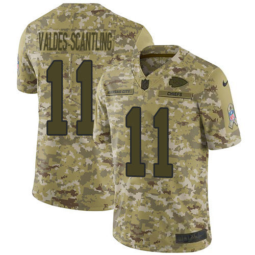 Nike Kansas City Chiefs #11 Marquez Valdes-Scantling Camo Youth Stitched NFL Limited 2018 Salute To Service Jersey Youth