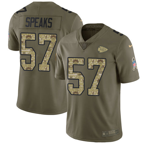 Nike Kansas City Chiefs #57 Breeland Speaks Olive/Camo Youth Stitched NFL Limited 2017 Salute to Service Jersey Youth