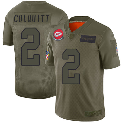 Nike Kansas City Chiefs #2 Dustin Colquitt Camo Youth Stitched NFL Limited 2019 Salute to Service Jersey Youth