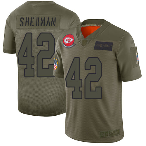 Nike Kansas City Chiefs #42 Anthony Sherman Camo Youth Stitched NFL Limited 2019 Salute to Service Jersey Youth