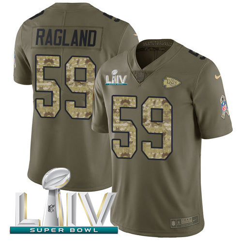 Nike Kansas City Chiefs #59 Reggie Ragland Olive/Camo Super Bowl LIV 2020 Youth Stitched NFL Limited 2017 Salute To Service Jersey Youth