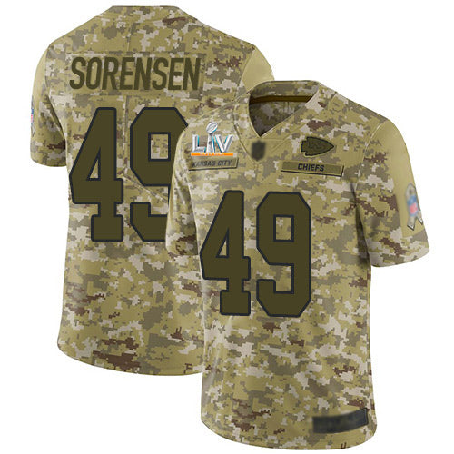 Nike Kansas City Chiefs #49 Daniel Sorensen Camo Youth Super Bowl LV Bound Stitched NFL Limited 2018 Salute To Service Jersey Youth