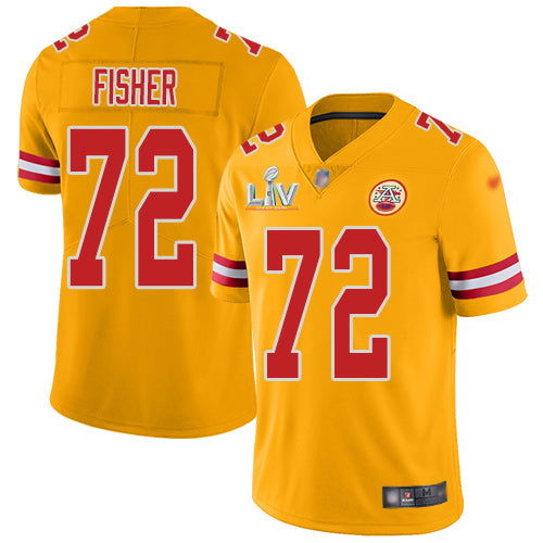 Nike Kansas City Chiefs #72 Eric Fisher Gold Youth Super Bowl LV Bound Stitched NFL Limited Inverted Legend Jersey Youth