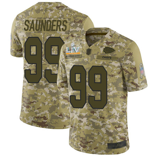 Nike Kansas City Chiefs #99 Khalen Saunders Camo Youth Super Bowl LV Bound Stitched NFL Limited 2018 Salute To Service Jersey Youth
