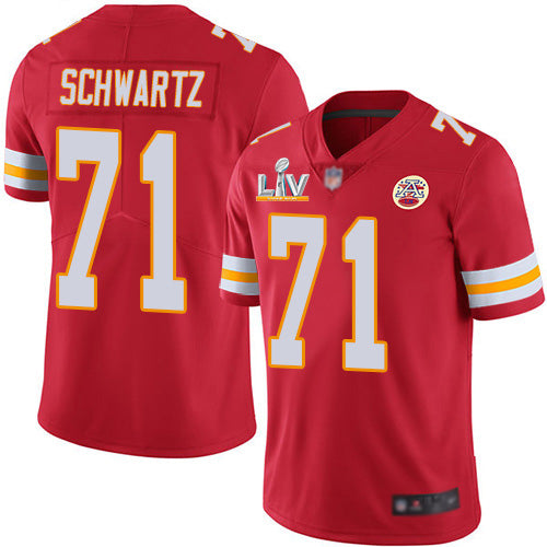 Nike Kansas City Chiefs #71 Mitchell Schwartz Red Team Color Youth Super Bowl LV Bound Stitched NFL Vapor Untouchable Limited Jersey Youth