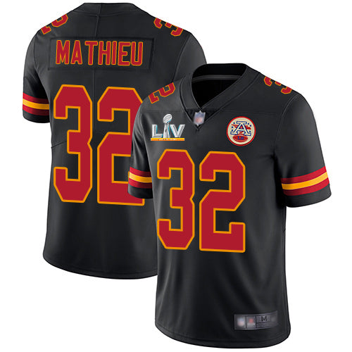 Nike Kansas City Chiefs #32 Tyrann Mathieu Black Youth Super Bowl LV Bound Stitched NFL Limited Rush Jersey Youth