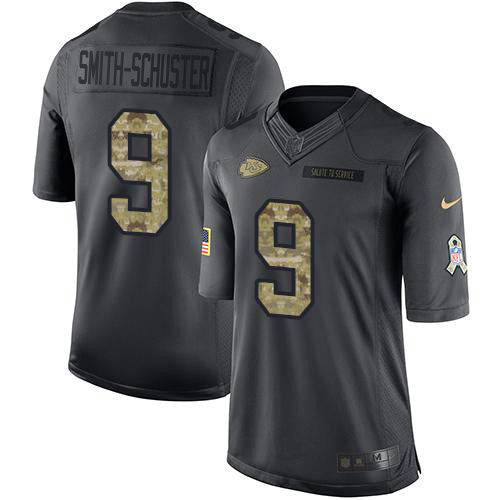 Nike Kansas City Chiefs #9 JuJu Smith-Schuster Black Youth Stitched NFL Limited 2016 Salute to Service Jersey Youth