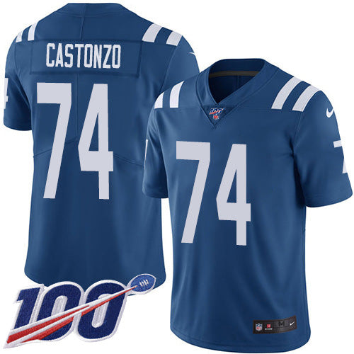 Nike Indianapolis Colts #74 Anthony Castonzo Royal Blue Team Color Youth Stitched NFL 100th Season Vapor Untouchable Limited Jersey Youth