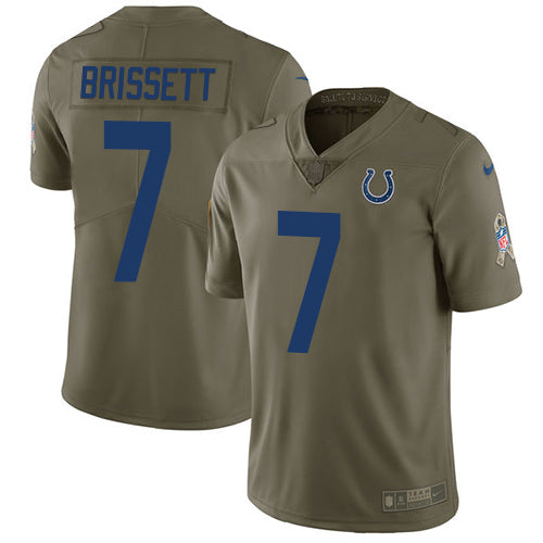 Nike Indianapolis Colts #7 Jacoby Brissett Olive Youth Stitched NFL Limited 2017 Salute to Service Jersey Youth