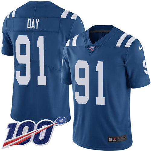 Nike Indianapolis Colts #91 Sheldon Day Royal Blue Team Color Youth Stitched NFL 100th Season Vapor Untouchable Limited Jersey Youth