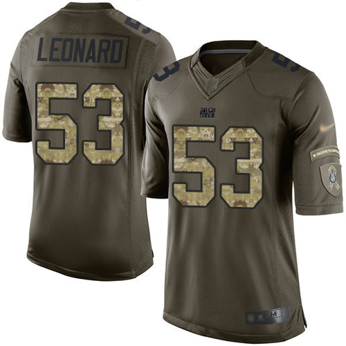 Nike Indianapolis Colts #53 Darius Leonard Green Youth Stitched NFL Limited 2015 Salute to Service Jersey Youth