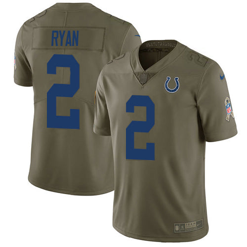 Nike Indianapolis Colts #2 Matt Ryan Olive Youth Stitched NFL Limited 2017 Salute to Service Jersey Youth